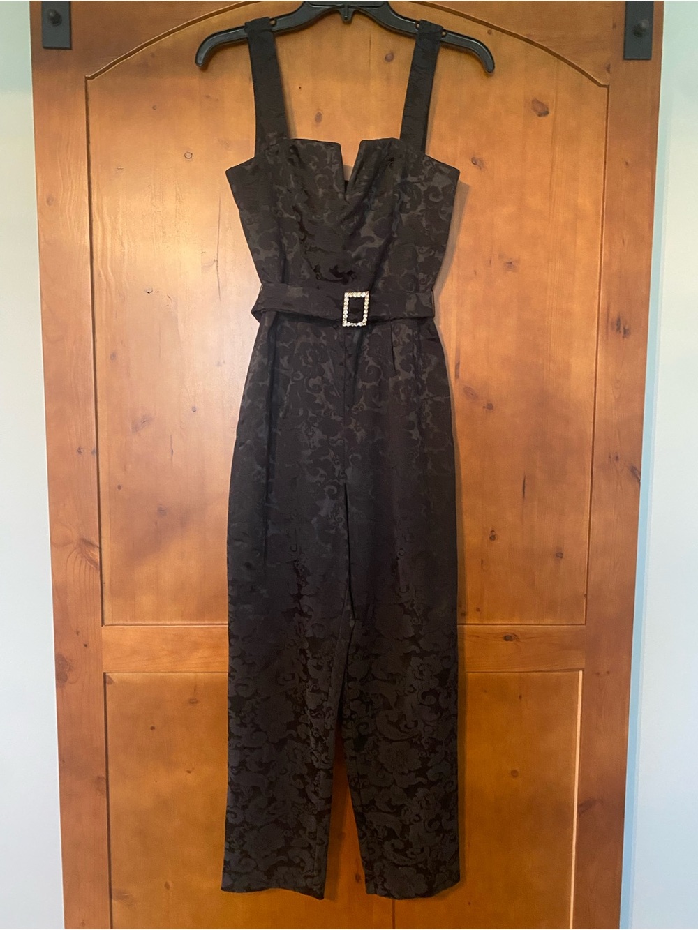 Amanda Uprichard Nia Jacquard Pattern Straight-Leg Ankle CropJumpsuit Sz Small